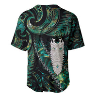 New Zealand Aotearoa Baseball Jersey Maori Tane Te Waiora Paua Shell Glitter Green LT05 - Polynesian Pride