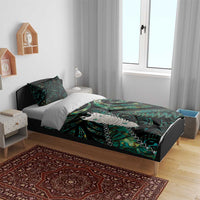 New Zealand Aotearoa Bedding Set Maori Tane Te Waiora Paua Shell Glitter Green