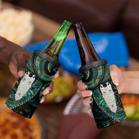 New Zealand Aotearoa 4 in 1 Can Cooler Tumbler Maori Tane Te Waiora Paua Shell Glitter Green