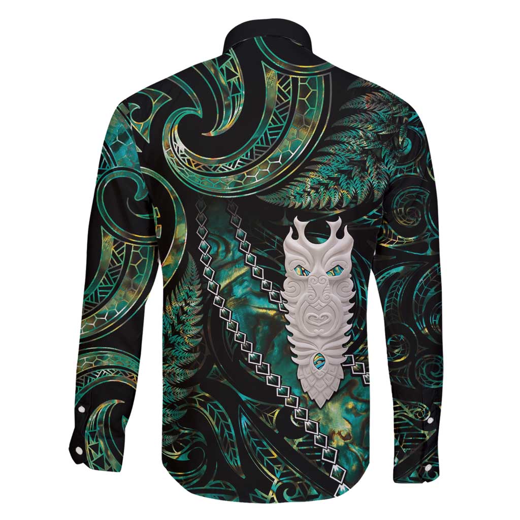 New Zealand Aotearoa Family Matching Mermaid Dress and Hawaiian Shirt Maori Tane Te Waiora Paua Shell Glitter Green
