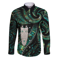New Zealand Aotearoa Family Matching Off Shoulder Short Dress and Hawaiian Shirt Maori Tane Te Waiora Paua Shell Glitter Green