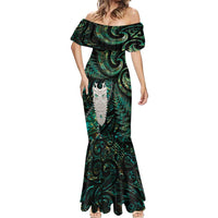 New Zealand Aotearoa Mermaid Dress Maori Tane Te Waiora Paua Shell Glitter Green