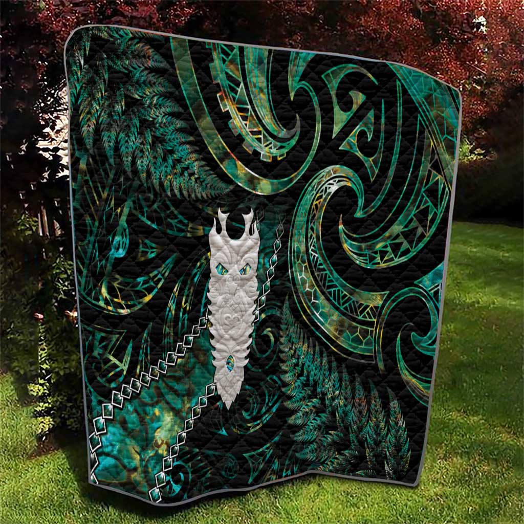 New Zealand Aotearoa Quilt Maori Tane Te Waiora Paua Shell Glitter Green LT05 - Polynesian Pride