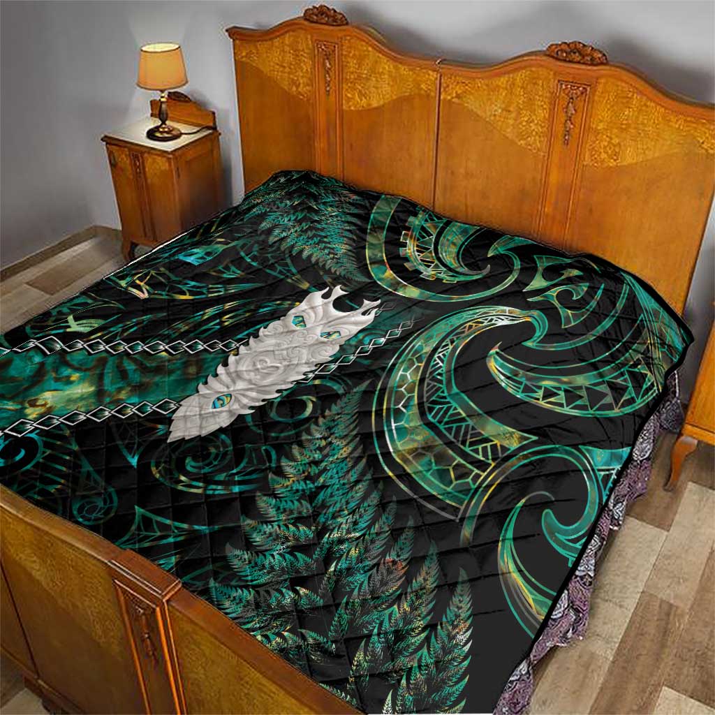 New Zealand Aotearoa Quilt Maori Tane Te Waiora Paua Shell Glitter Green LT05 - Polynesian Pride