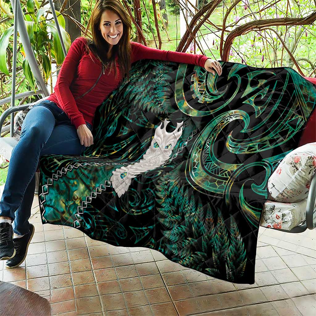 New Zealand Aotearoa Quilt Maori Tane Te Waiora Paua Shell Glitter Green LT05 - Polynesian Pride