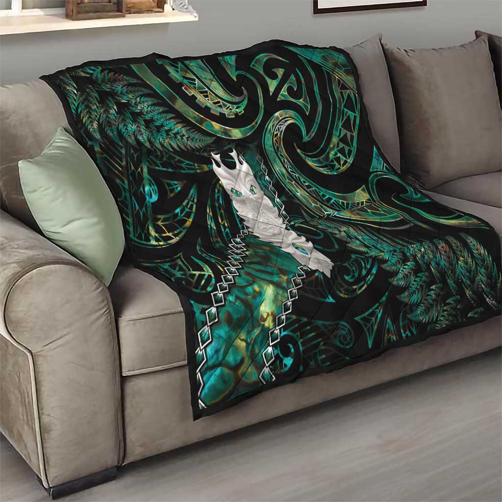 New Zealand Aotearoa Quilt Maori Tane Te Waiora Paua Shell Glitter Green LT05 - Polynesian Pride