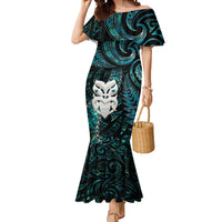 New Zealand Aotearoa Mermaid Dress Maori Wheku Paua Shell Glitter Turquoise
