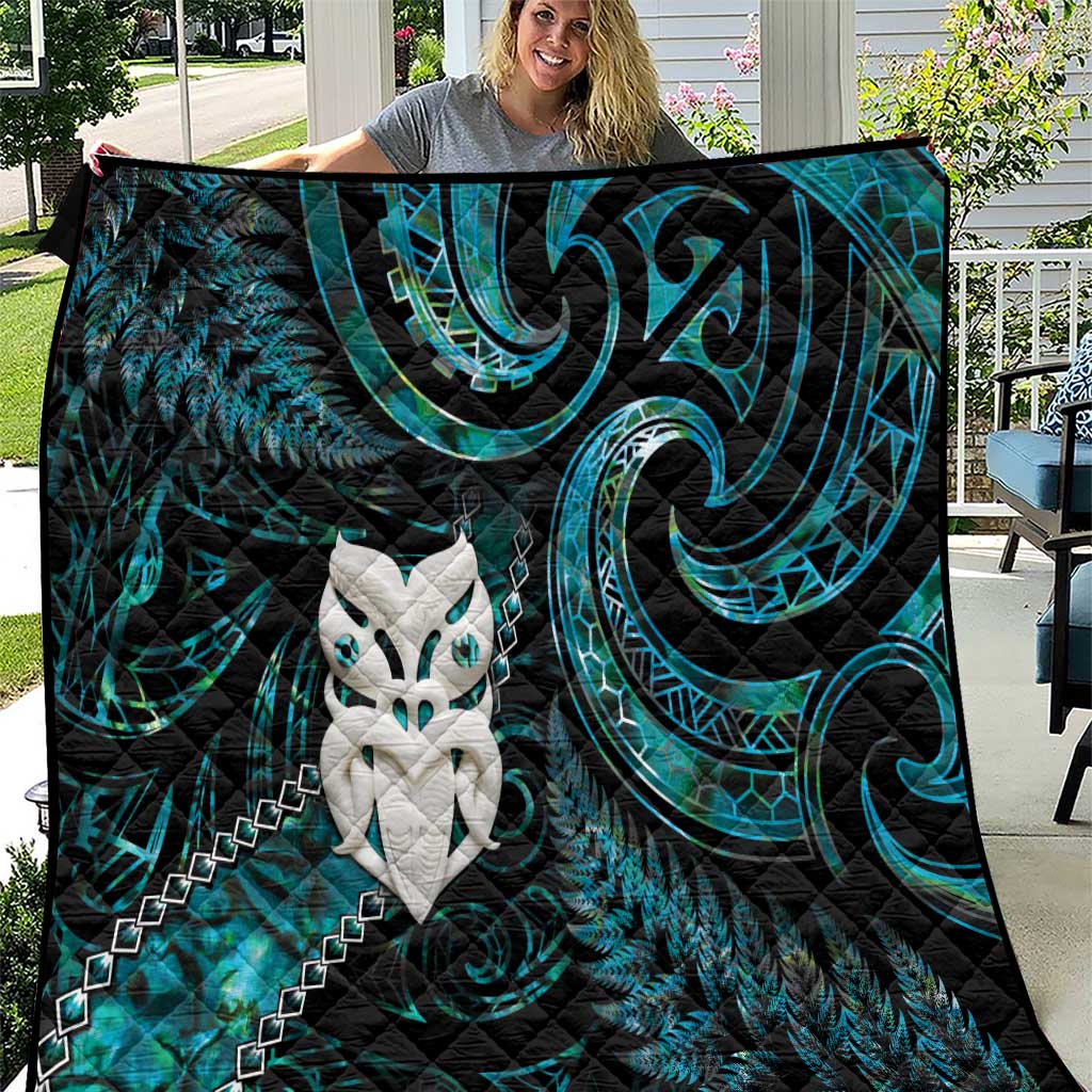 New Zealand Aotearoa Quilt Maori Wheku Paua Shell Glitter Turquoise LT05 Turquoise - Polynesian Pride