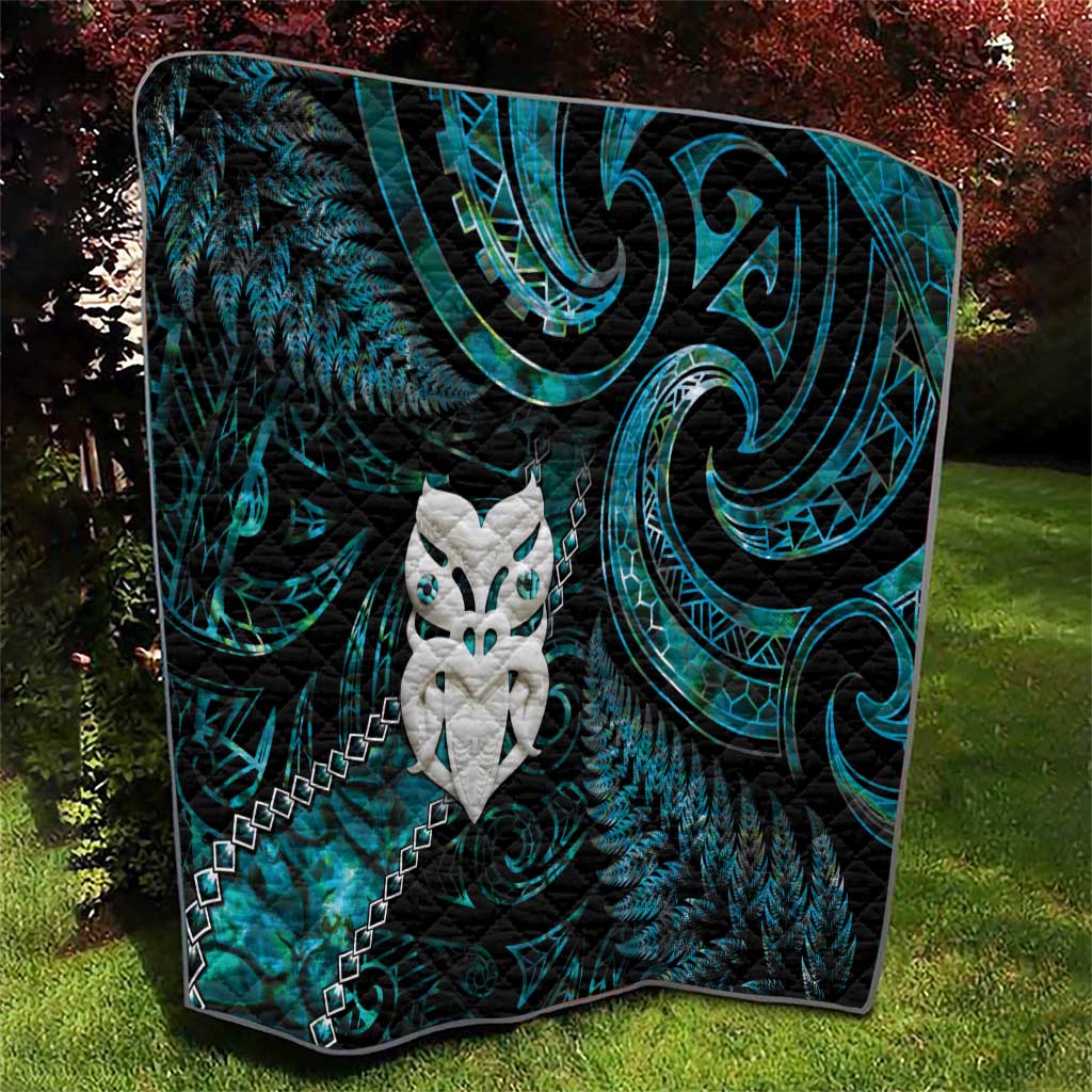 New Zealand Aotearoa Quilt Maori Wheku Paua Shell Glitter Turquoise LT05 - Polynesian Pride