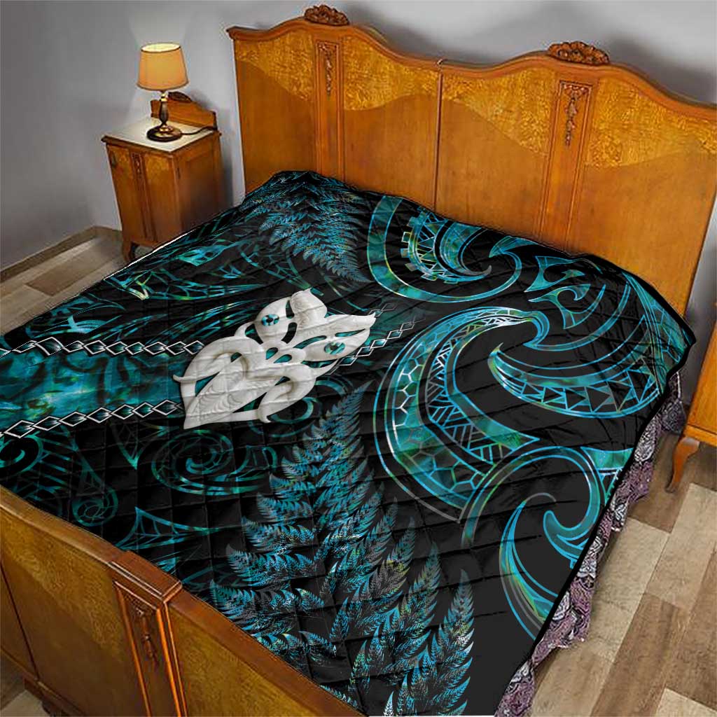 New Zealand Aotearoa Quilt Maori Wheku Paua Shell Glitter Turquoise LT05 - Polynesian Pride