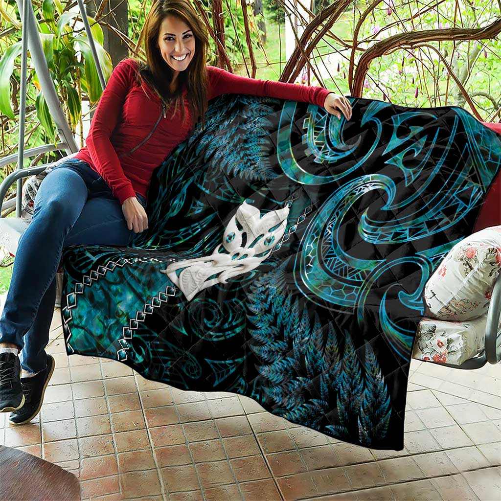 New Zealand Aotearoa Quilt Maori Wheku Paua Shell Glitter Turquoise LT05 - Polynesian Pride