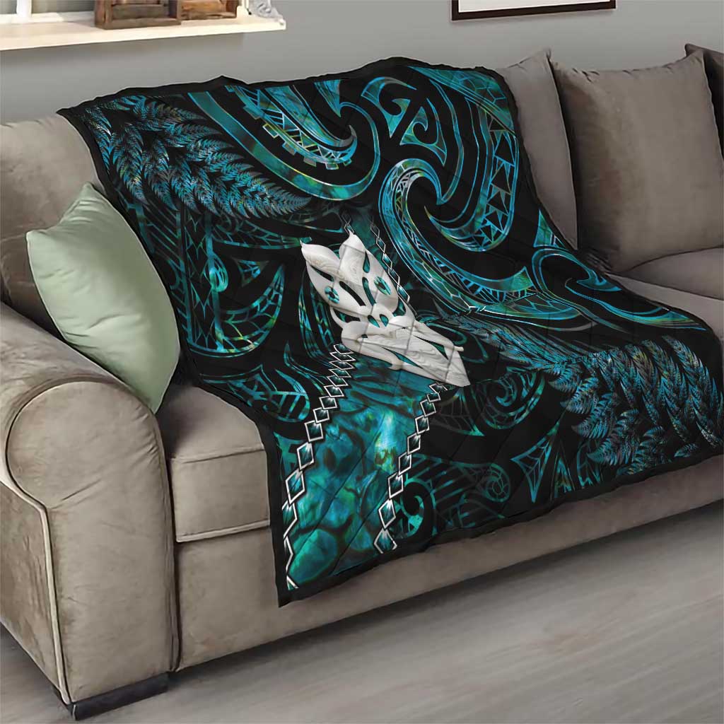 New Zealand Aotearoa Quilt Maori Wheku Paua Shell Glitter Turquoise LT05 - Polynesian Pride