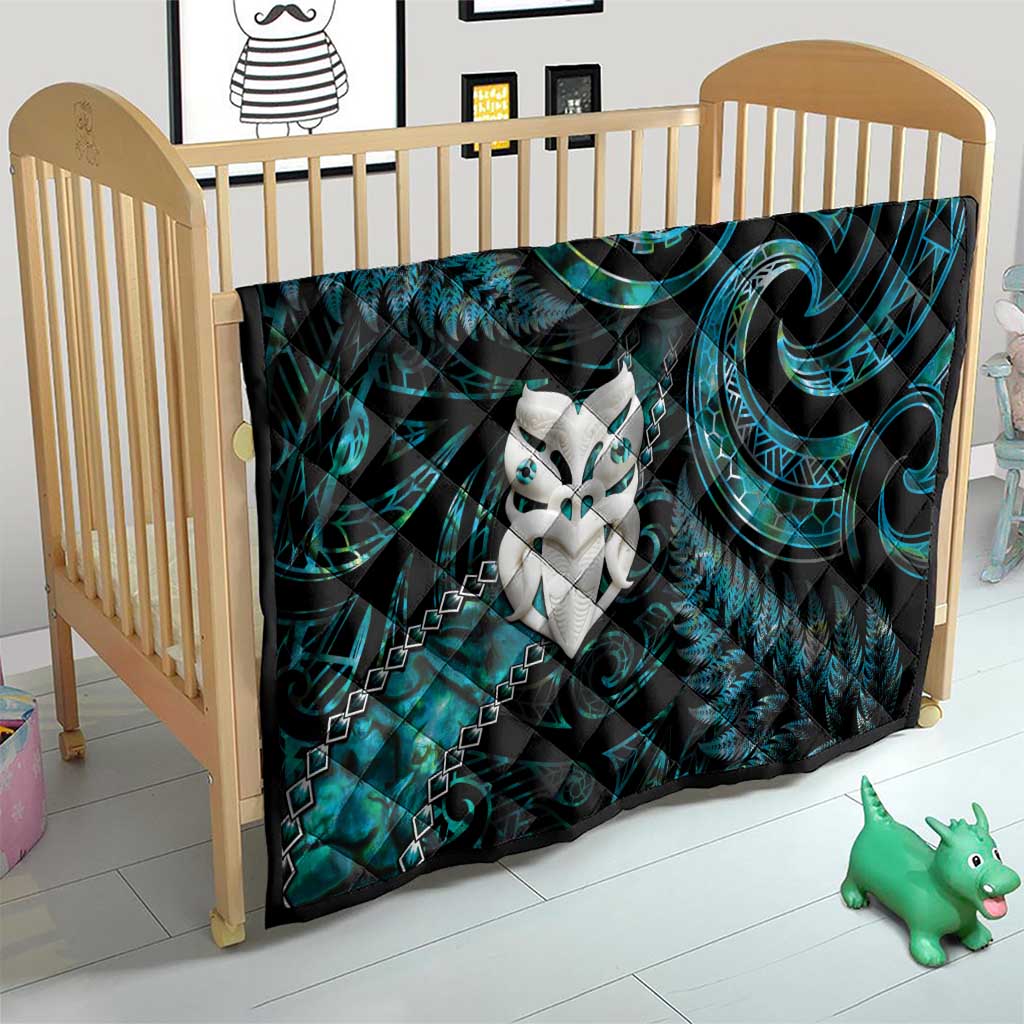 New Zealand Aotearoa Quilt Maori Wheku Paua Shell Glitter Turquoise LT05 - Polynesian Pride