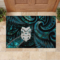 New Zealand Aotearoa Rubber Doormat Maori Wheku Paua Shell Glitter Turquoise LT05 Turquoise - Polynesian Pride