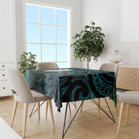 New Zealand Aotearoa Tablecloth Maori Wheku Paua Shell Glitter Turquoise