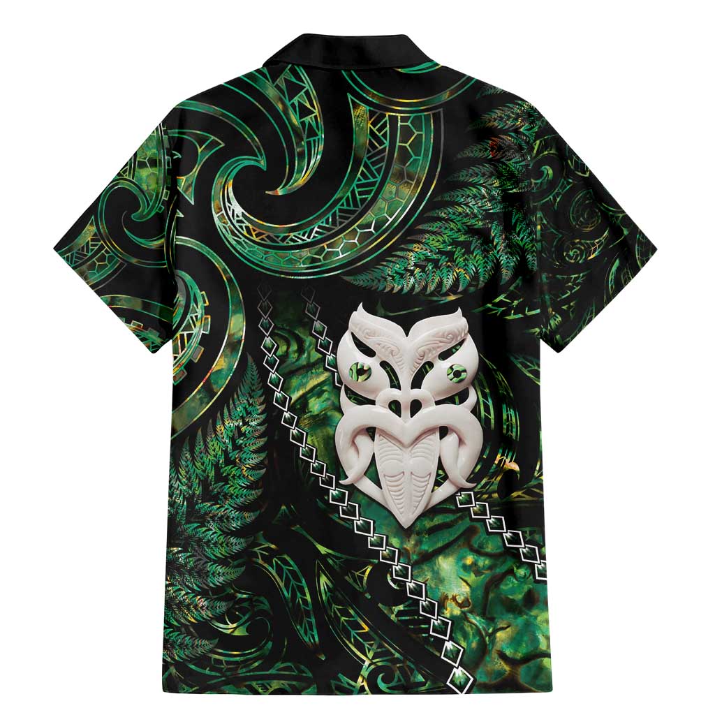 New Zealand Aotearoa Family Matching Mermaid Dress and Hawaiian Shirt Maori Wheku Paua Shell Glitter Green