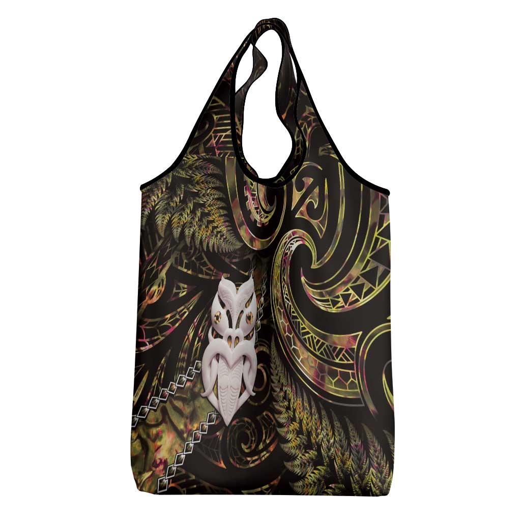 New Zealand Aotearoa Grocery Bag Maori Wheku Paua Shell Glitter Gold