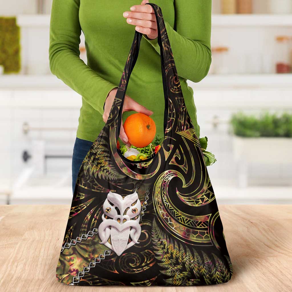 New Zealand Aotearoa Grocery Bag Maori Wheku Paua Shell Glitter Gold