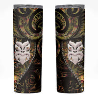 New Zealand Aotearoa Skinny Tumbler Maori Wheku Paua Shell Glitter Gold