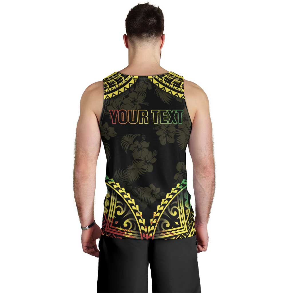 Aloha Tropical Palm Trees Men Tank Top Reggae Polynesian Pattern