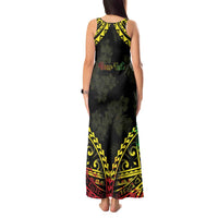 Aloha Tropical Palm Trees Tank Maxi Dress Reggae Polynesian Pattern