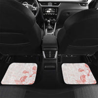 Polynesia Hammerhead Shark Car Mats Tropical Flowers Tribal Pattern Peach