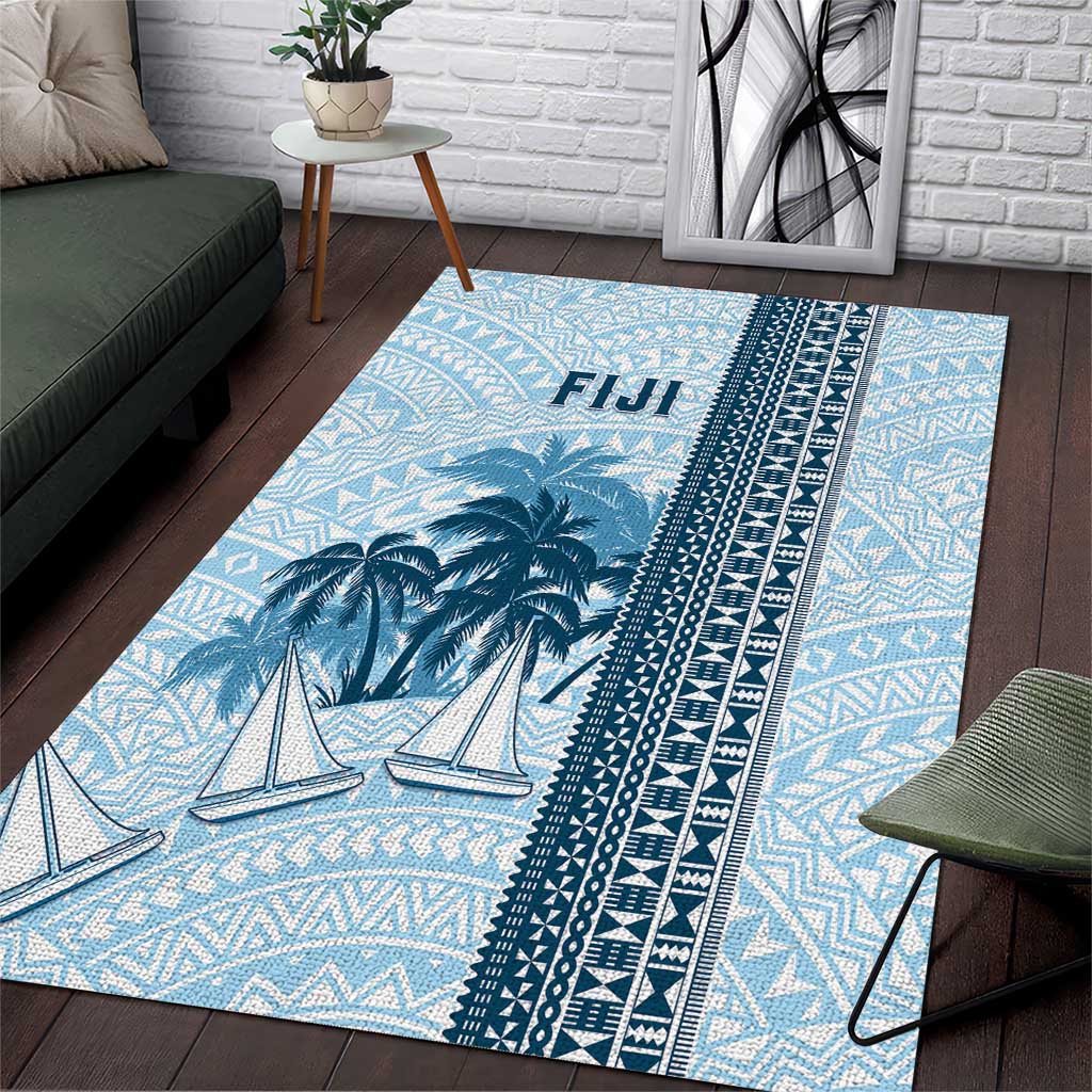 Fiji Regatta Area Rug Palm Tree Tapa Pattern - Polynesian Pride