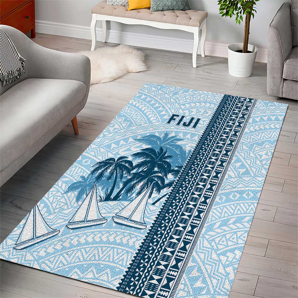 Fiji Regatta Area Rug Palm Tree Tapa Pattern - Polynesian Pride