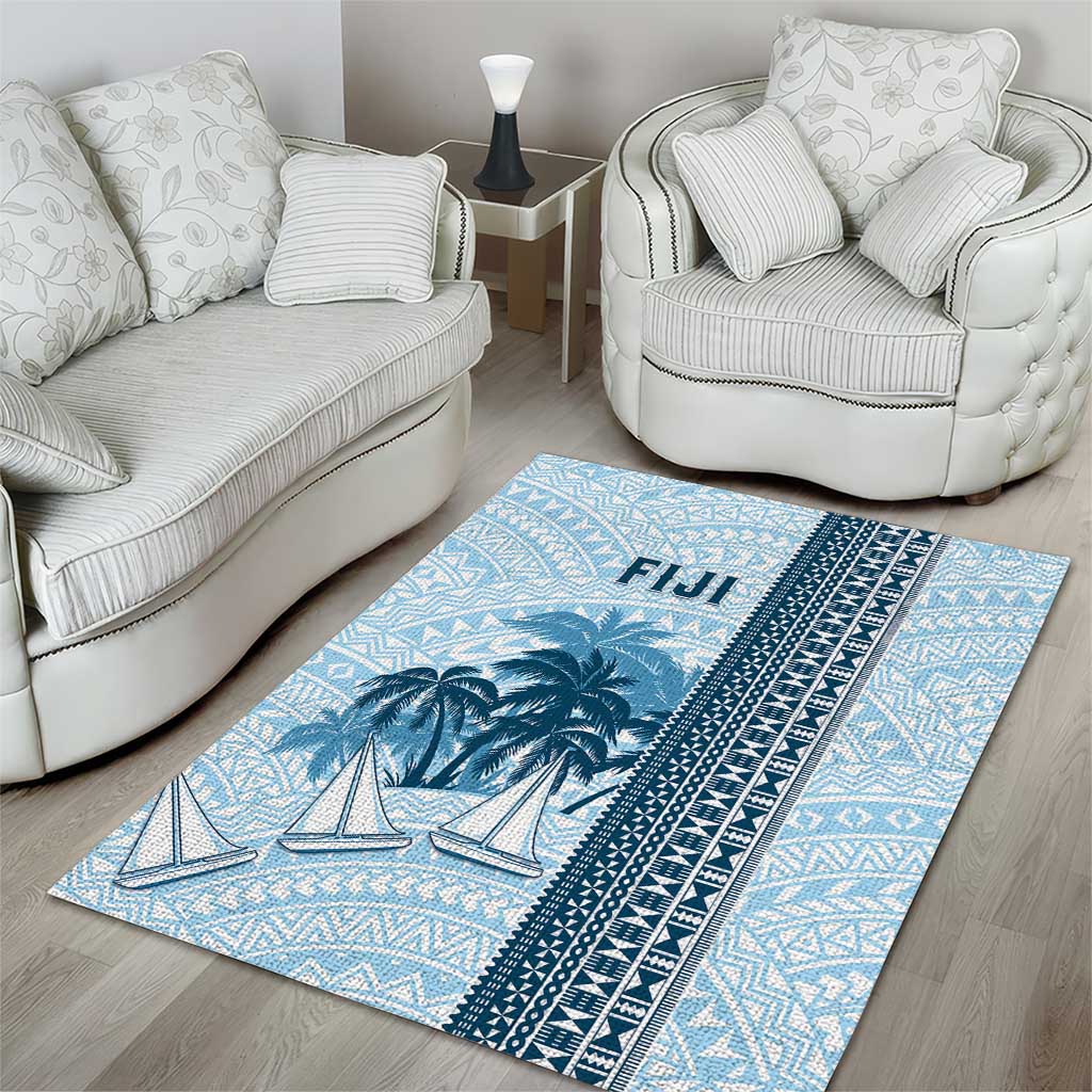 Fiji Regatta Area Rug Palm Tree Tapa Pattern - Polynesian Pride