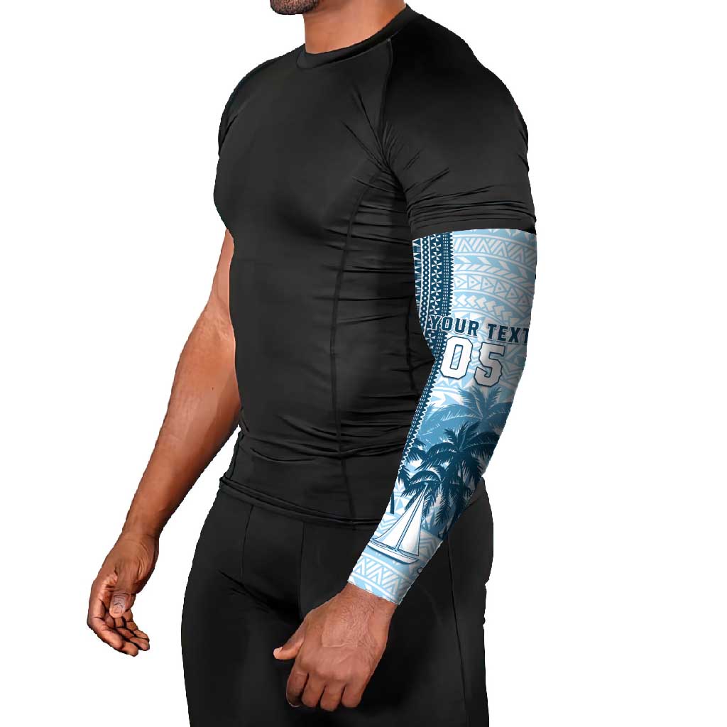 Fiji Regatta Arm Sleeves Palm Tree Tapa Pattern - Polynesian Pride
