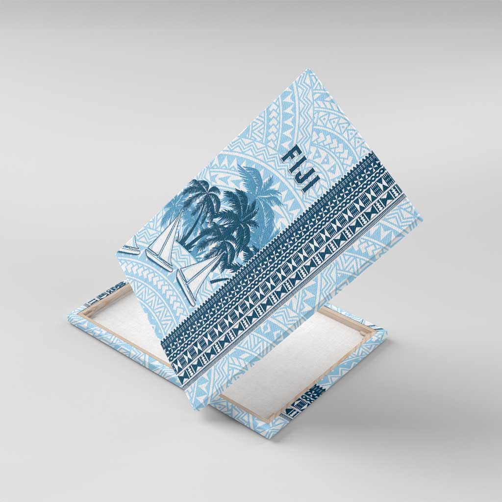 Fiji Regatta Canvas Wall Art Palm Tree Tapa Pattern - Polynesian Pride