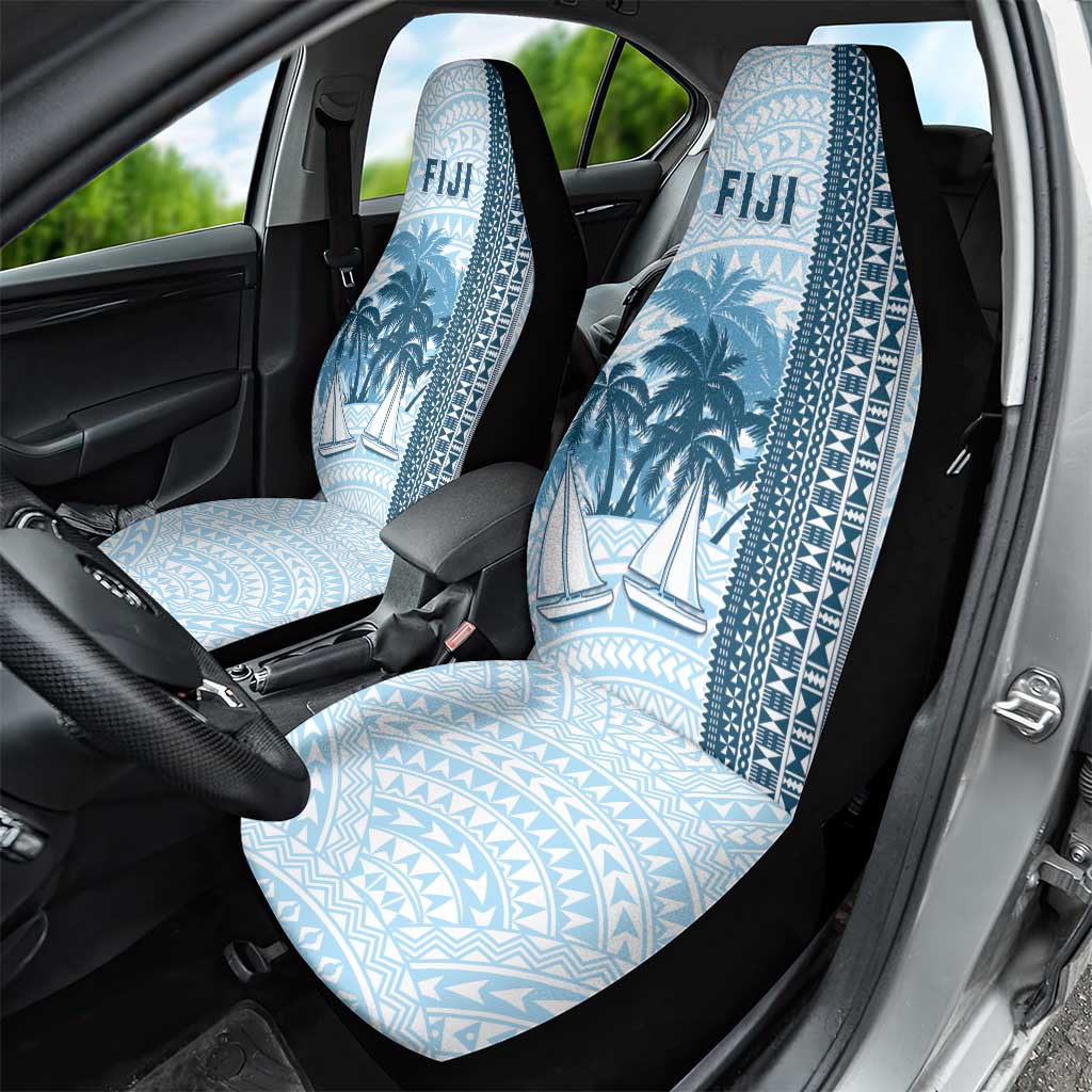 Fiji Regatta Car Seat Cover Palm Tree Tapa Pattern - Polynesian Pride