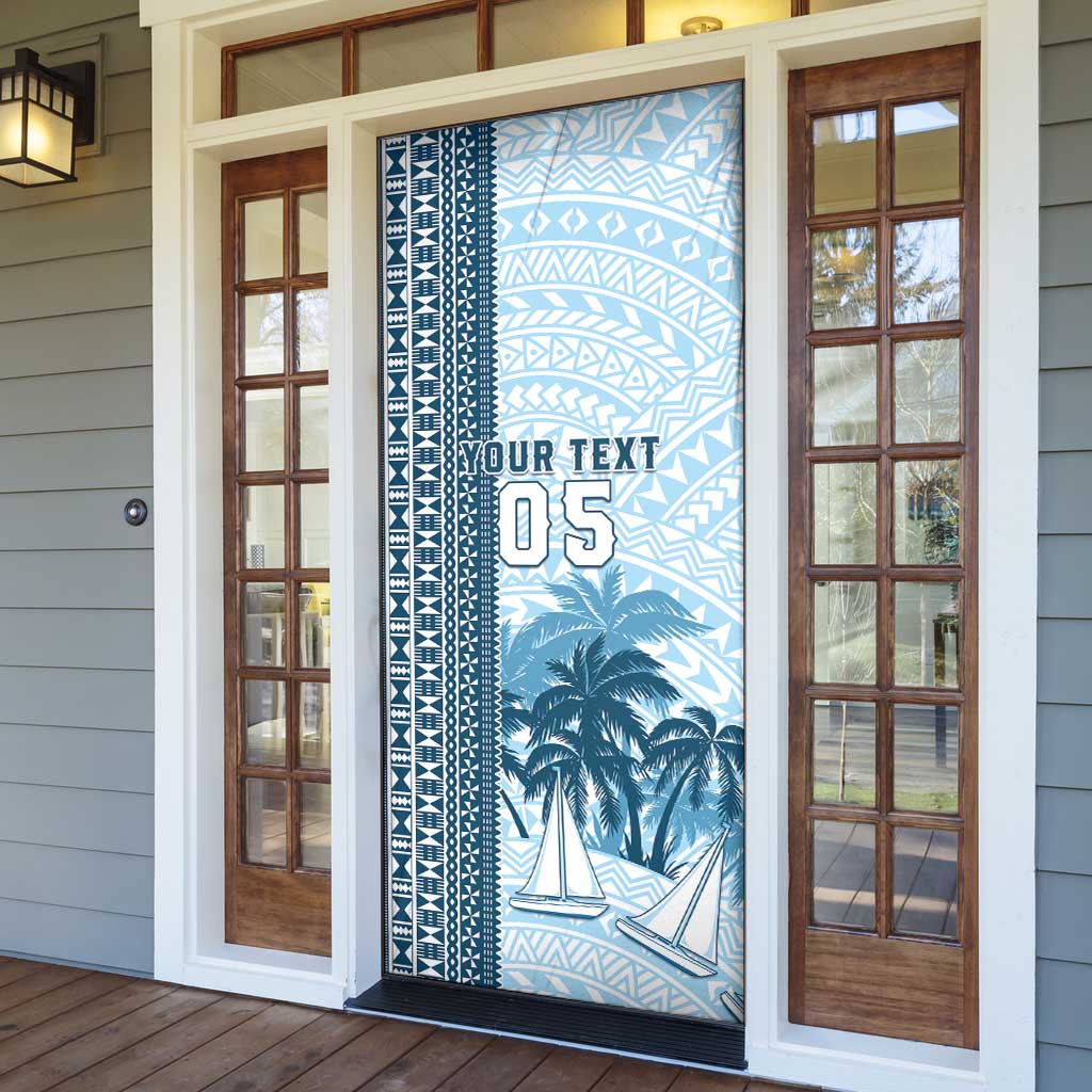 Fiji Regatta Door Cover Palm Tree Tapa Pattern LT05 - Polynesian Pride