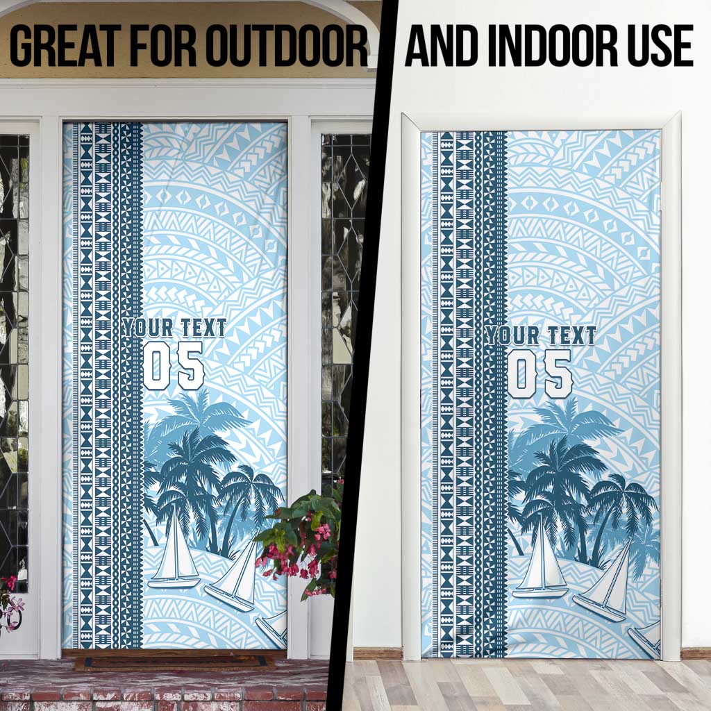 Fiji Regatta Door Cover Palm Tree Tapa Pattern LT05 - Polynesian Pride