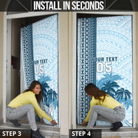 Fiji Regatta Door Cover Palm Tree Tapa Pattern LT05 - Polynesian Pride