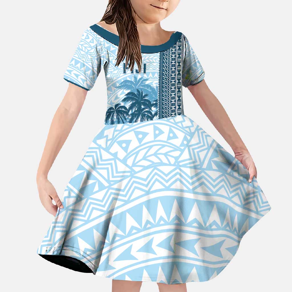 Custom Fiji Regatta Family Matching Mermaid Dress and Hawaiian Shirt Palm Tree Tapa Pattern - Polynesian Pride