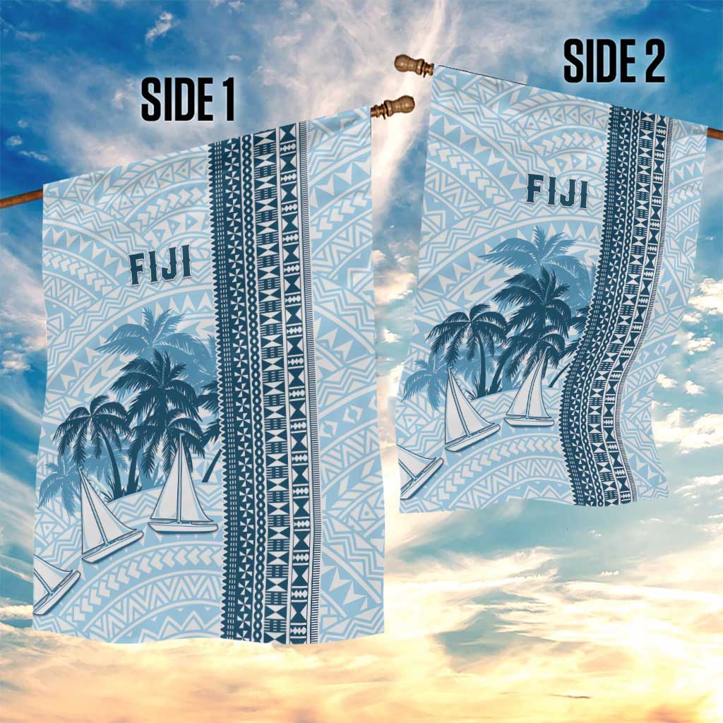 Fiji Regatta Garden Flag Palm Tree Tapa Pattern - Polynesian Pride