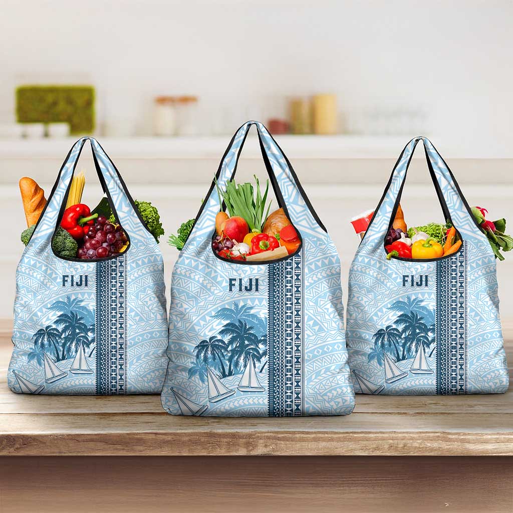 Fiji Regatta Grocery Bag Palm Tree Tapa Pattern - Polynesian Pride