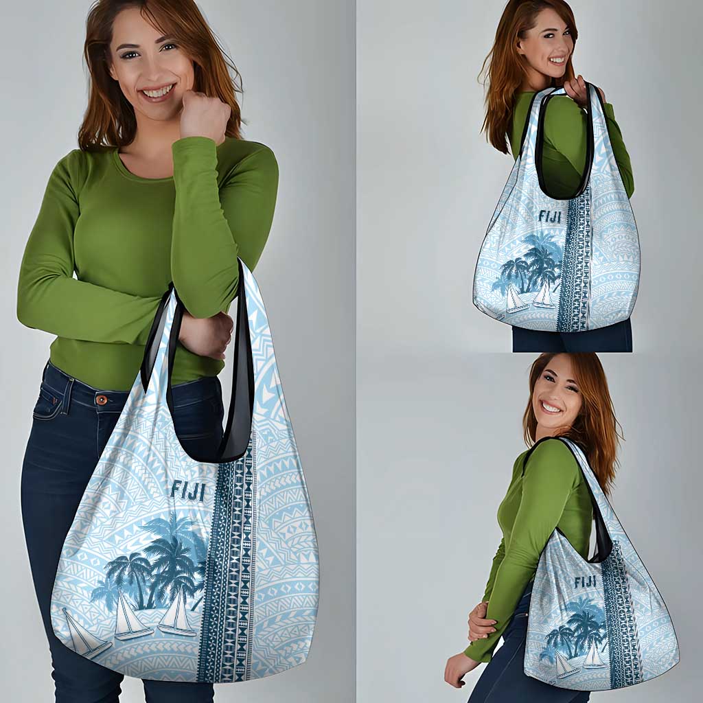 Fiji Regatta Grocery Bag Palm Tree Tapa Pattern - Polynesian Pride
