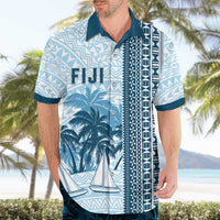 Custom Fiji Regatta Hawaiian Shirt Palm Tree Tapa Pattern - Polynesian Pride