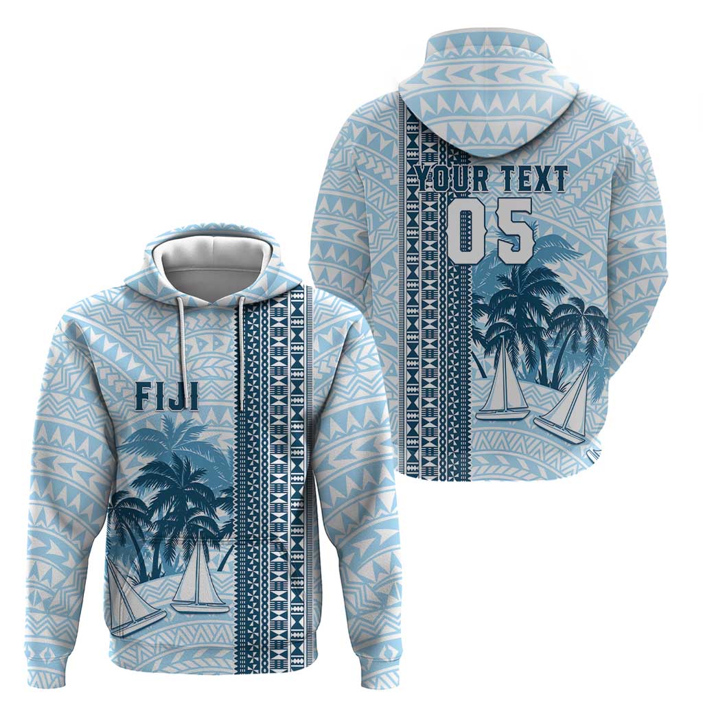 Custom Fiji Regatta Hoodie Palm Tree Tapa Pattern - Polynesian Pride