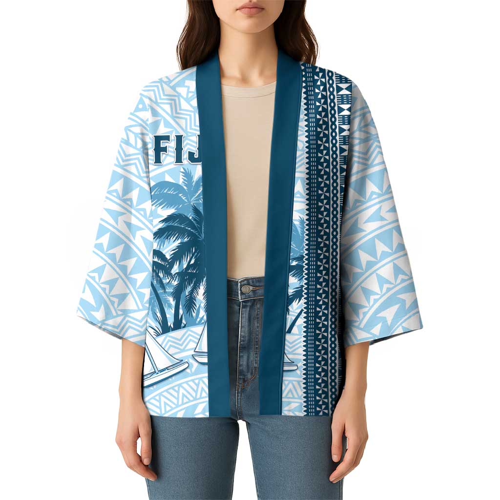 Custom Fiji Regatta Kimono Palm Tree Tapa Pattern - Polynesian Pride