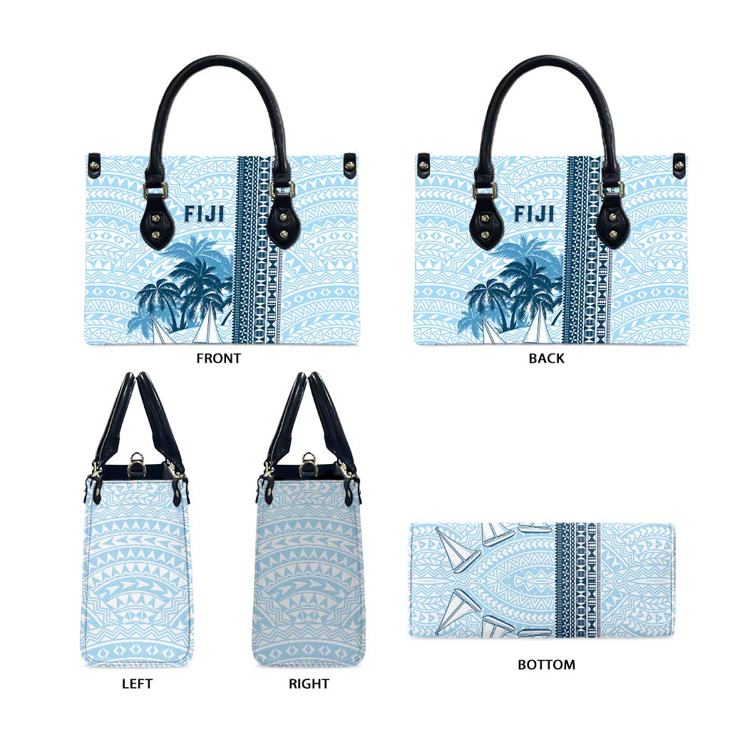 Fiji Regatta Leather Bag Palm Tree Tapa Pattern - Polynesian Pride