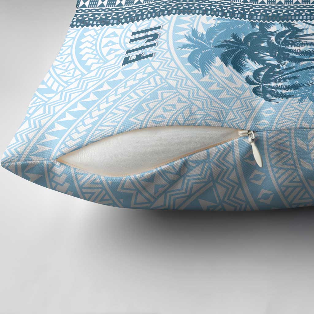 Fiji Regatta Pillow Cover Palm Tree Tapa Pattern - Polynesian Pride