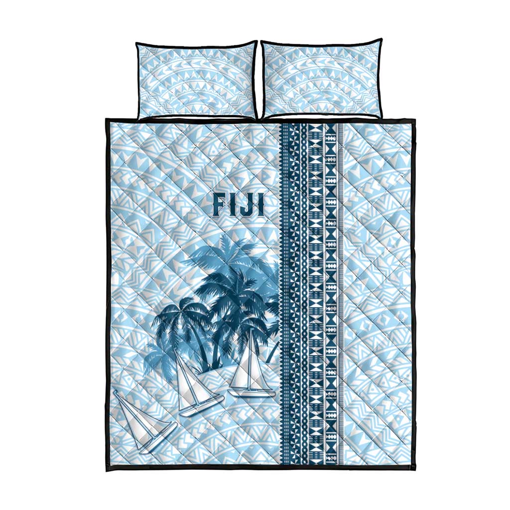 Fiji Regatta Quilt Bed Set Palm Tree Tapa Pattern - Polynesian Pride