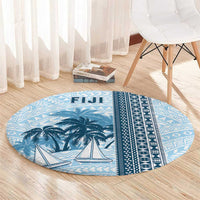 Fiji Regatta Round Carpet Palm Tree Tapa Pattern - Polynesian Pride