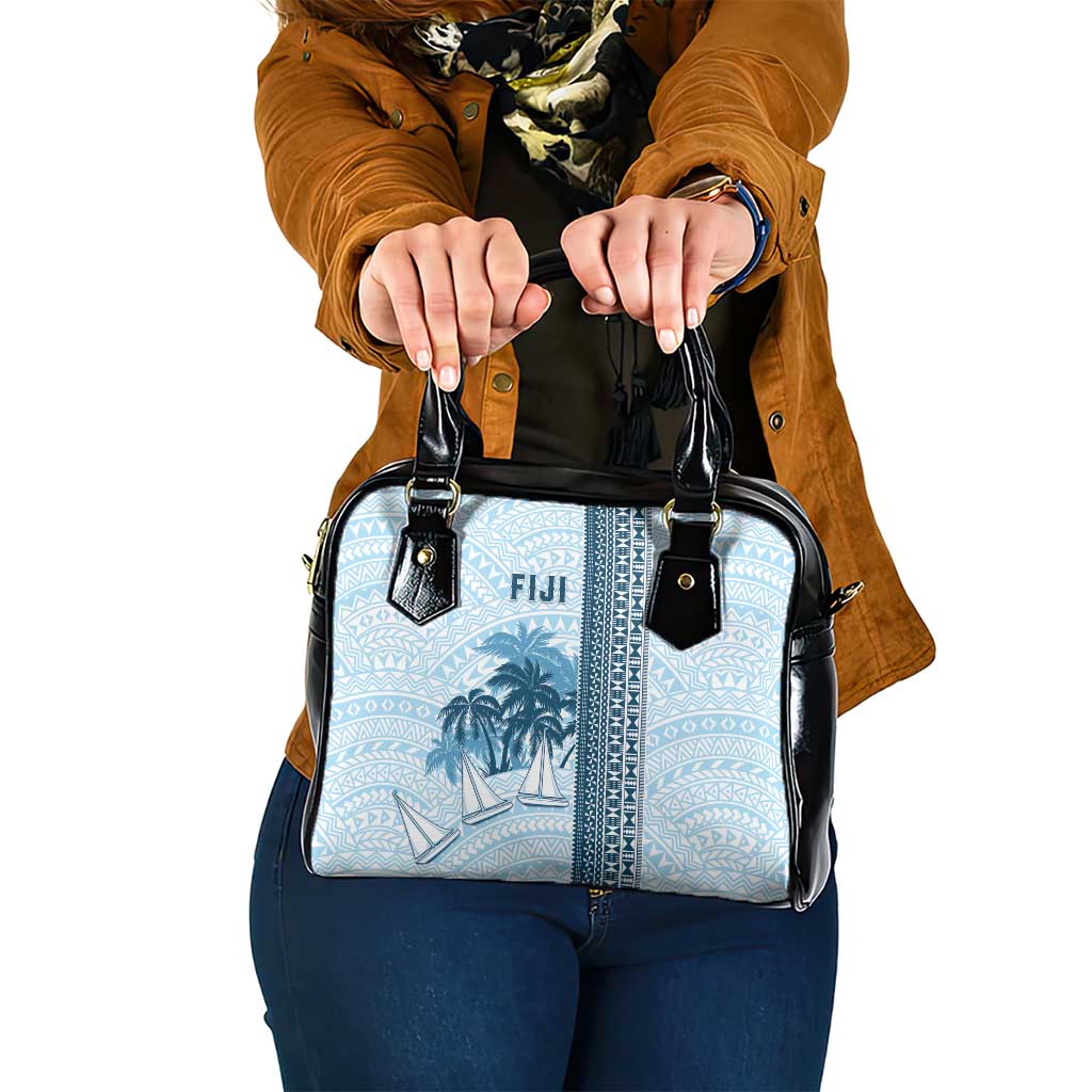 Fiji Regatta Shoulder Handbag Palm Tree Tapa Pattern - Polynesian Pride