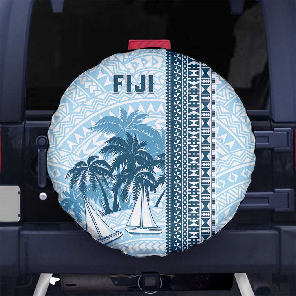 Fiji Regatta Spare Tire Cover Palm Tree Tapa Pattern - Polynesian Pride