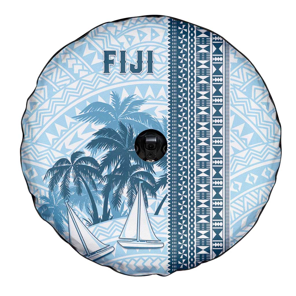Fiji Regatta Spare Tire Cover Palm Tree Tapa Pattern - Polynesian Pride