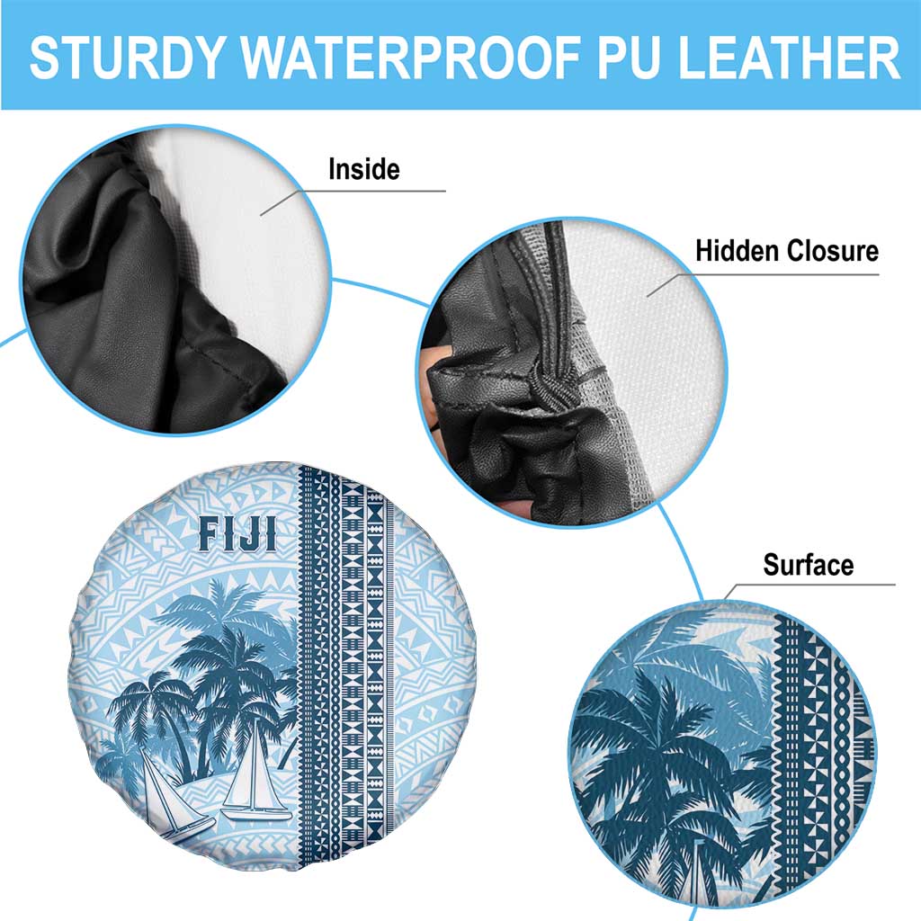Fiji Regatta Spare Tire Cover Palm Tree Tapa Pattern - Polynesian Pride